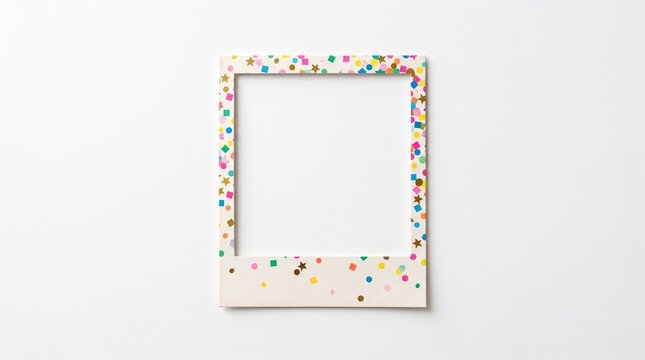 Colorful confetti photo frame for celebration party