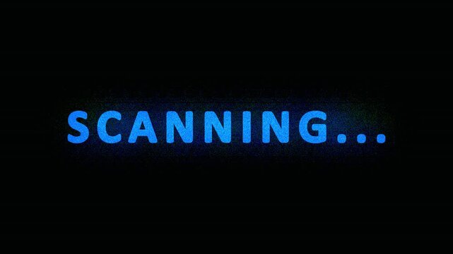 Digital scanning progress bar animation in blue tones with subtle glitch effects and futuristic interface elements