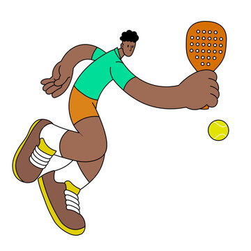 Men padel plyaer in simple player style