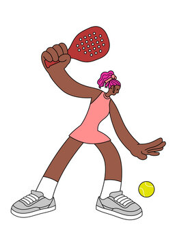 Serving Women Padel Player in Simple Style