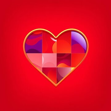 Soft-edged heart icon composed of modern blocks, loving, tenderness