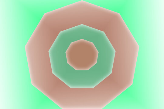 Pastel Mint Green and Peach Octagon Tunnel Background