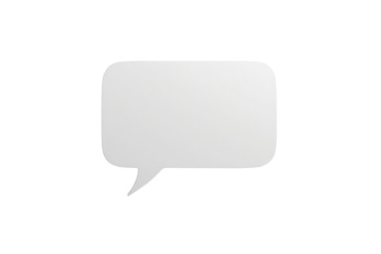 Blank white speech bubble with left tail