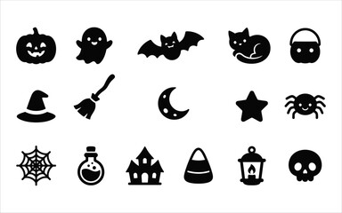 Fototapeta premium Halloween-themed icons and symbols for spooky holiday design
