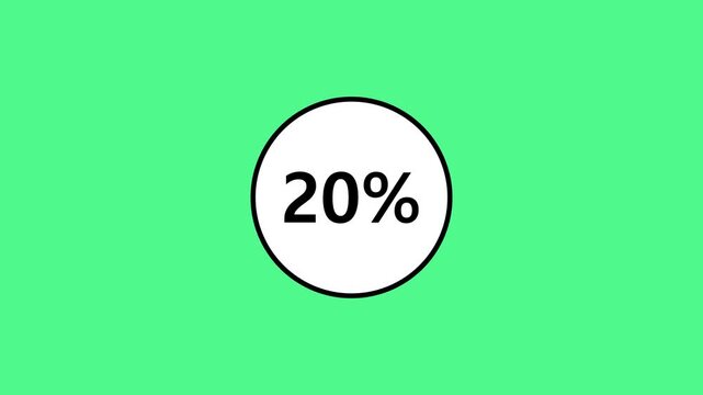 20 Percent Off Sale Discount Circle Badge Animation Vector Graphic for Retail Store Offer, E-commerce Marketing Campaign, and Special Price Tag