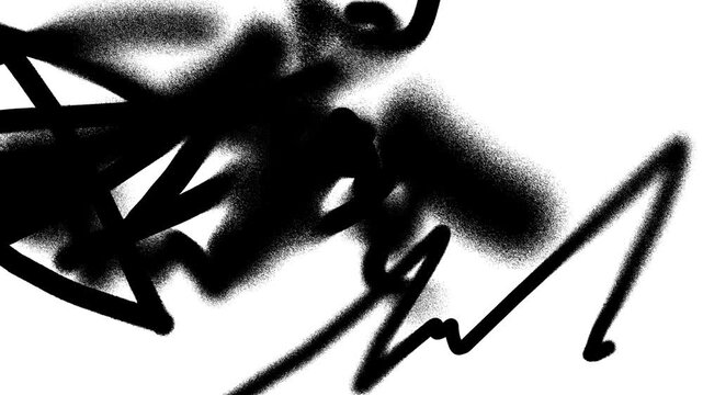 Grunge noise graffiti, Gritty urban background featuring dark black spray paint shapes, perfect for edgy design projects or alternative artistic concepts.