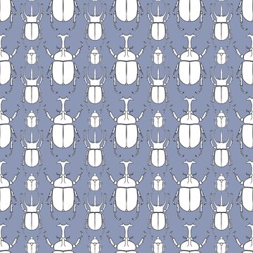 seamless pattern with beetle