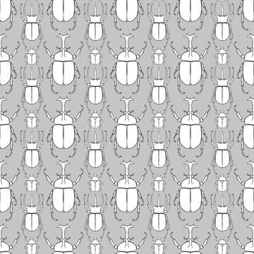 seamless pattern with beetle