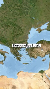 Dardanelles Strait showing the sea and landmasses in motion video
