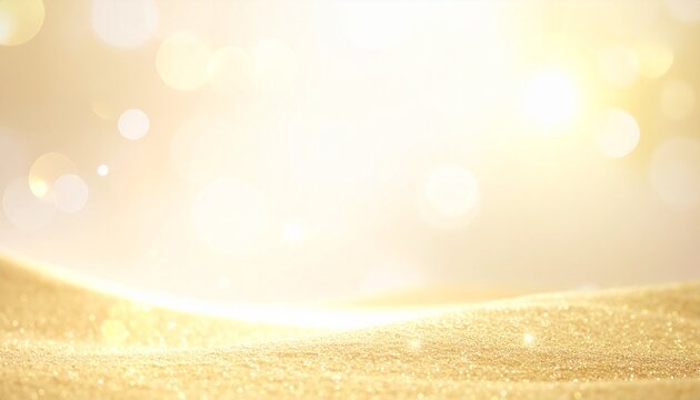 Luxurious golden glitter shimmering background with soft bokeh lights and glowing sparkles for festive celebrations