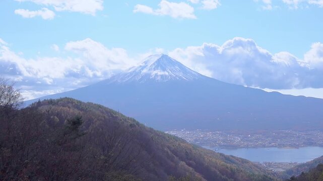 Mt. Fuji from Tenka Chaya in Late Autumn, Yamanashi, Japan