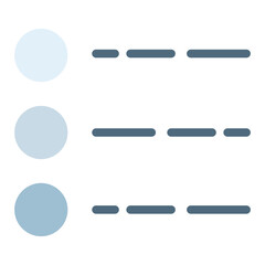 Fototapeta premium Bullets list icon for unordered points in document editor. Circle dot symbol for text editor or word processor interface. Icon design flat style