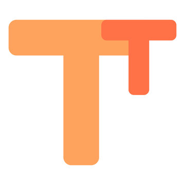 Superscript text icon for raised character formatting in document. Letter above baseline symbol for word processor or text editor. Icon design flat style