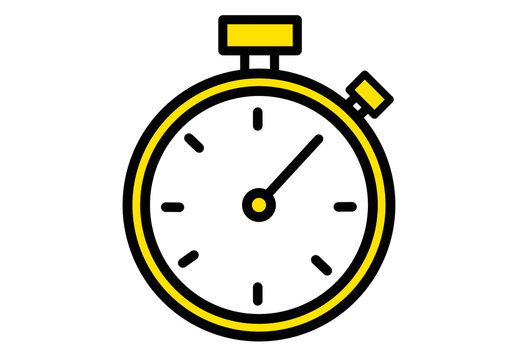 Yellow stopwatch timer icon transparent background