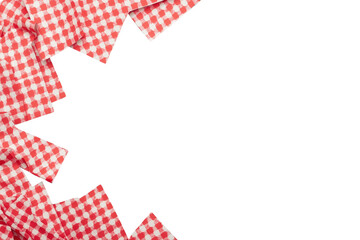 Obraz premium Red checkered picnic cloth corner border