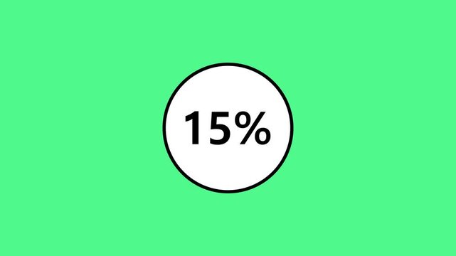 15 Percent Off Sale Discount Circle Badge Animation Vector Graphic for Retail Store Offer, E-commerce Marketing Campaign, and Clearance Promotion Tag