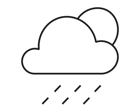 Sun behind rain cloud icon representing partly cloudy weather.