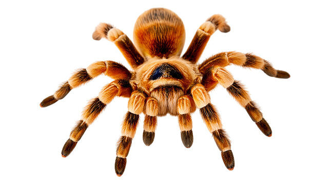 Furry brown and tan large arachnid isolated on transparent background png element
