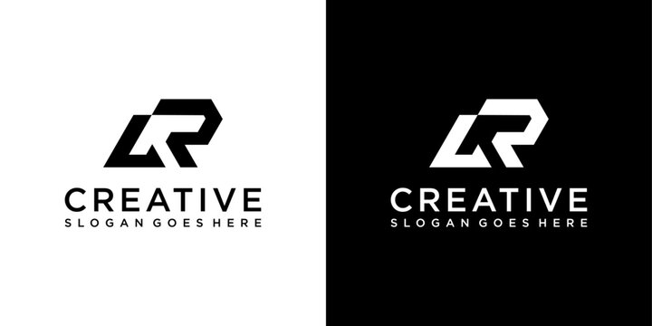 LR or RL initial letter logo design vector concept