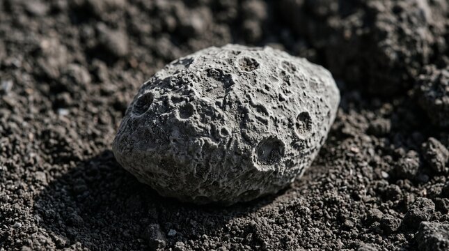detailed Macro photo of macro seed with lunar texture showing abstract micro structural details and textures with professional studio lighting
