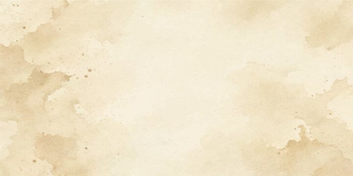 Vintage beige antique parchment paper watercolor texture abstract background for creative classic banner wallpaper design