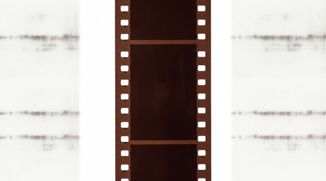 Old vintage 35mm film strip with blank frames