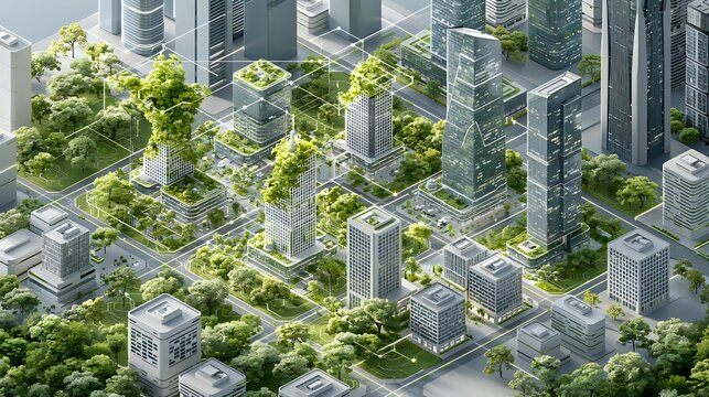 Economic sustainability illustrated through balanced commercial ecosystems integrating innovation resilience and responsible growth beneath refined daylight premium finance visualization