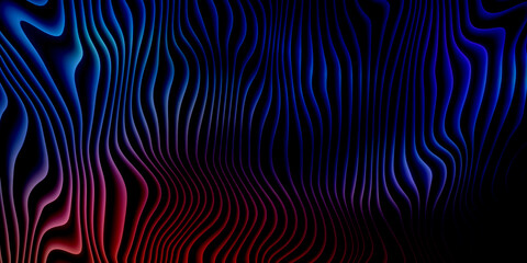 Abstract dark blue and red curved wavy lines create a striking fluid pattern background. © NURUL