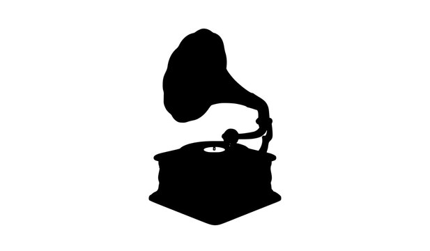 Vintage Antique Gramophone Phonograph Retro Music Player Vector Illustration