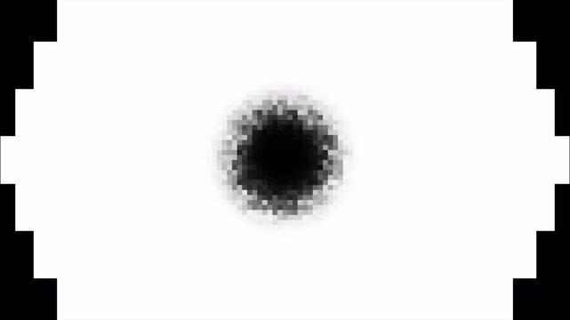 Pixelated Circle Transition, Digital Dissolve Effect, Circular Pixel Reveal, Grunge Screen Transition, Abstract Pixel Wipe, Expanding Particle Ring, Geometric Scene Change