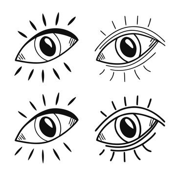 vector set of eyes
