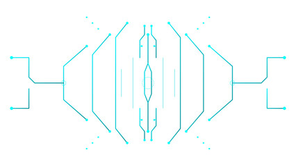 Obraz premium Futuristic Cyan HUD Interface Element on Transparent Background