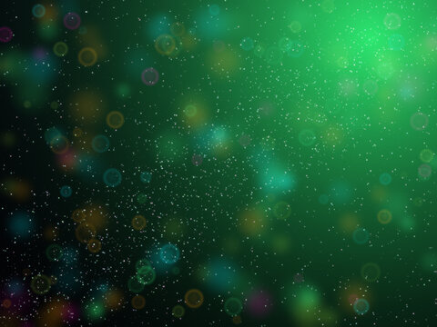 Abstract pixel art background with glowing green circles