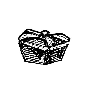 Cardinal's biretta (flat hat) with intricate detailing, old vintage illustration, 1897.