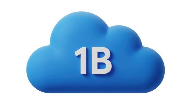 A blue cloud with 1b on it illustration