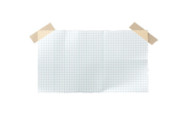 Obraz premium Blank graph paper attached with two tape pieces