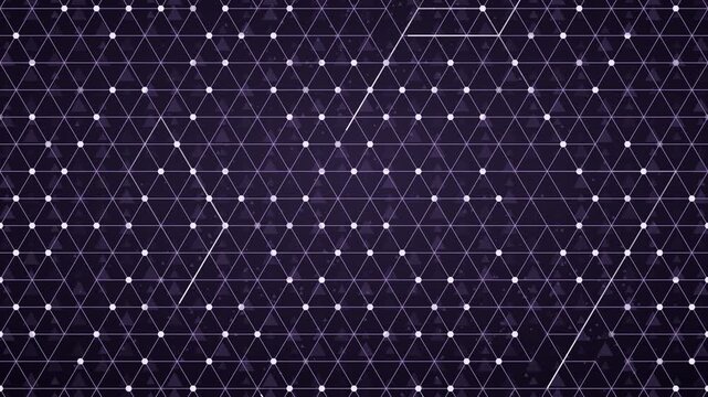 futuristic digital network from connected triangle grid lines and nodes, ideal for modern tech backgrounds, elegant loopable animation