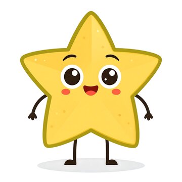 Cute yellow cartoon duck character standing.