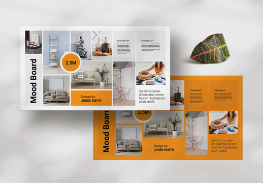 Yellow White Mood Board Template