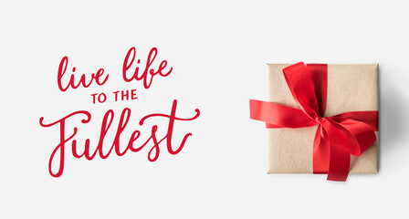 Naklejka premium Live life to the fullest quote message