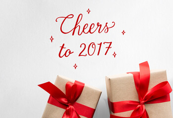 Naklejka premium Cheers Seasons Greeting New Year 2017