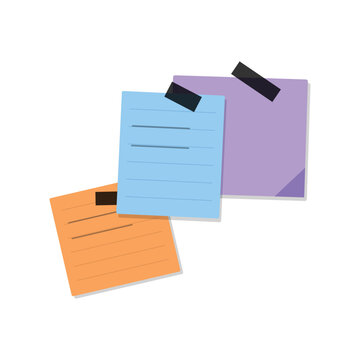 Colorful sticky notes on a white background