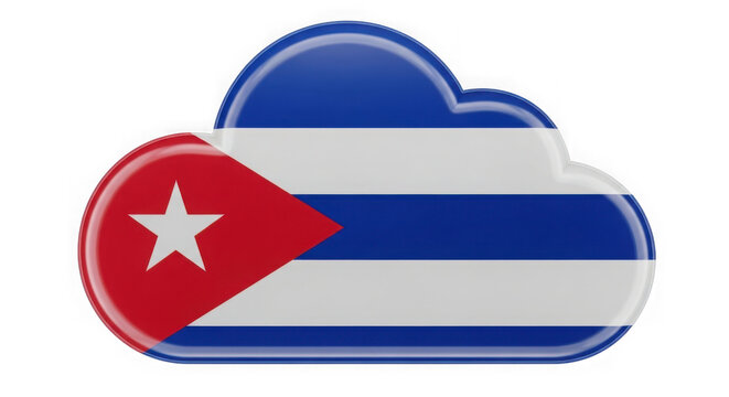 Cloud icon shaped like the national flag of cuba isolated on transparent background