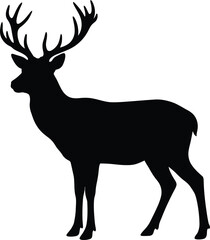 Fototapeta premium Stag silhouette vector. Deer vector icon set