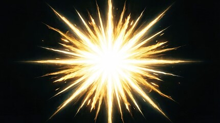 Fototapeta premium Golden starburst explosion on black background