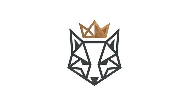Geometric fox head logo wearing a brown crown icon.