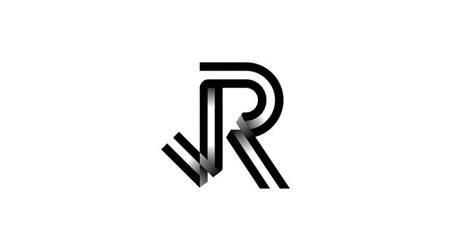 Geometric black letter R monogram logo.