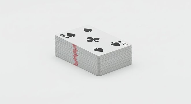 Minimalist stack of playing cards with red ace and black spade visible in modern flat design