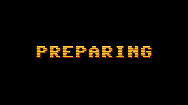 Preparing for upcoming events or projects with text overlay on dark background, retro style font and display