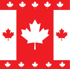 Fototapeta premium Adobe Illustrator Artwork Canadian Maple Leaf Flag Inspired Red and White Pattern